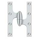Deltana [OK6040B26-R] Solid Brass Door Olive Knuckle Hinge - Right Handed - Polished Chrome Finish - 6" H x 4" W