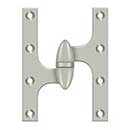 Deltana [OK6045B15-L] Solid Brass Door Olive Knuckle Hinge - Left Handed - Brushed Nickel Finish - 6" H x 4 1/2" W