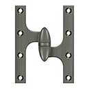 Deltana [OK6045B15A-R] Solid Brass Door Olive Knuckle Hinge - Right Handed - Antique Nickel Finish - 6" H x 4 1/2" W