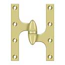 Deltana [OK6045B3-R] Solid Brass Door Olive Knuckle Hinge - Right Handed - Polished Brass Finish - 6" H x 4 1/2" W
