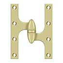 Deltana [OK6045B3UNL-R] Solid Brass Door Olive Knuckle Hinge - Right Handed - Polished Brass (Unlacquered) Finish - 6" H x 4 1/2" W