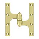 Deltana [OK6050B3-R] Solid Brass Door Olive Knuckle Hinge - Right Handed - Polished Brass Finish - 6" H x 5" W
