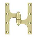Deltana [OK6050B3UNL-R] Solid Brass Door Olive Knuckle Hinge - Right Handed - Polished Brass (Unlacquered) Finish - 6" H x 5" W