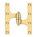 Deltana [OK6050BCR003-R] Solid Brass Door Olive Knuckle Hinge - Right Handed - Polished Brass (PVD) Finish - 6" H x 5" W