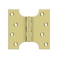 Deltana [DSPA4040U3] Solid Brass Door Parliament Hinge - Polished Brass Finish - Pair - 4&quot; H x 4&quot; W