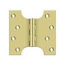 Deltana [DSPA4040U3] Solid Brass Door Parliament Hinge - Polished Brass Finish - Pair - 4" H x 4" W