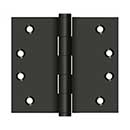 Deltana [DSB4045U10B] Solid Brass Door Butt Hinge - Wide Throw - Button Tip - Square Corner - Oil Rubbed Bronze Finish - Pair - 4" H x 4 1/2" W