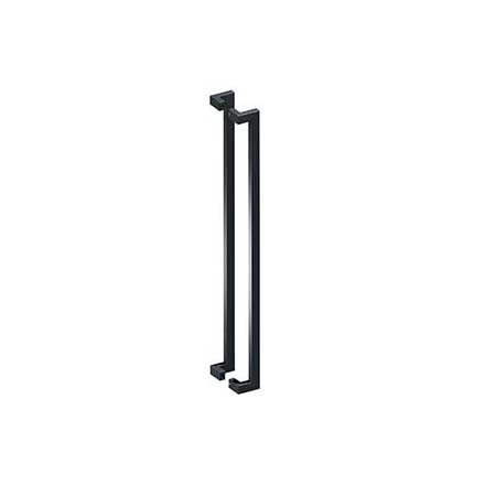Deltana [SSPOBB48U19] Stainless Steel Back-To-Back Door Pull Handle - Offset - Square Bar - Paint Black Finish - 48&quot; L