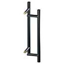 Deltana [SSPORBB24U19] Stainless Steel Back-To-Back Door Pull Handle - Offset - Round Bar - Paint Black Finish - 24&quot; L