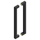 Deltana [SSPBB1810U19] Stainless Steel Back-To-Back Door Pull Handle - Contemporary Square - Paint Black Finish - 18&quot; C/C - 19&quot; L