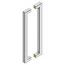 Deltana [SSPBB1810U32] Stainless Steel Back-To-Back Door Pull Handle - Contemporary Square - Polished Finish - 18&quot; C/C - 19&quot; L