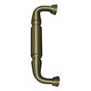 Deltana [DP2574U5] Solid Brass Thru-Bolt Door Pull Handle - Antique Brass Finish - 8&quot; C/C - 8 7/8&quot; L