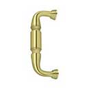 Deltana [DP675U3] Solid Brass Thru-Bolt Door Pull Handle - Polished Brass Finish - 6&quot; C/C - 7 3/4&quot; L