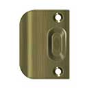 Deltana [FLSP335U5] Solid Brass Door Ball &amp; Roller Catch Strike Plate - Full Lip - Antique Brass Finish - 2 1/4&quot; L