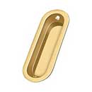 Deltana [FP223CR003] Solid Brass Pocket Door Flush Pull - Oblong - Polished Brass (PVD) - 3 9/16" L