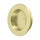 Deltana [FP238U3-UNL] Solid Brass Pocket Door Flush Pull - Round - Polished Brass (Unlacquered) - 2 3/8" Dia.