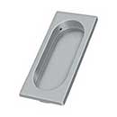Deltana [FP4134U26D] Solid Brass Pocket Door Flush Pull - Large Rectangle w/ Oval - Brushed Chrome - 3 7/8" L