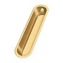 Deltana [FP828CR003] Solid Brass Pocket Door Flush Pull - Large Oblong - Polished Brass (PVD) - 4" L