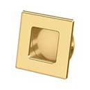 Deltana [FPS234CR003] Solid Brass Pocket Door Flush Pull - Square - Polished Brass (PVD) - 2 3/4" Sq.