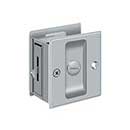 Deltana [SDL25U26D] Solid Brass Pocket Door Privacy Lock - Brushed Chrome - 2 1/2" L