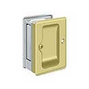 Deltana [SDPA325U3/26] Solid Brass Pocket Door Passage Set - Adjustable - Polished Brass & Polished Chrome - 3 1/4" L