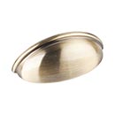 Elements [2981AB] Die Cast Zinc Cabinet Cup Pull - Florence Series - Brushed Antique Brass Finish - 3" C/C - 3 11/16" L