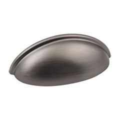 Elements [2981BNBDL] Die Cast Zinc Cabinet Cup Pull - Florence Series - Brushed Pewter Finish - 3&quot; Centers - 3 11/16&quot; L