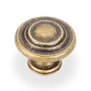 Elements [107AEM] Die Cast Zinc Cabinet Knob - Arcadia Series - Lightly Distressed Antique Brass Finish - 1 1/4&quot; Dia.