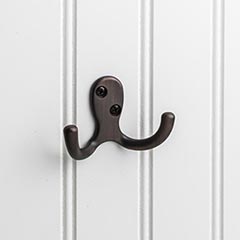 Elements [YD15-187DBAC] Die Cast Zinc Wall Hook - Two Prong - Brushed Oil Rubbed Bronze Finish - 1 7/8&quot; L