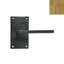 Forever Hardware [F6-400-00-PAS/PIN] Solid Bronze Passage/Privacy Door Handleset - Case Latch - Square Plate - 5&quot; H x 2 3/4&quot; W