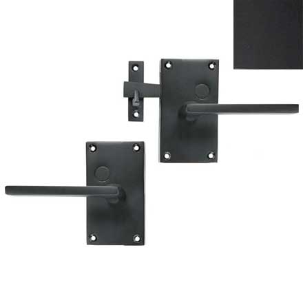 Forever Hardware [F1-400-00-SET-LH] Solid Bronze Gate Case Latch Set - Square Plate - Left Hand - 5&quot; H x 2 3/4&quot; W