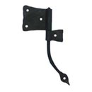 Hammered Hinges [102.05R-RT] Wrought Iron Cabinet Hinge - Original Flag - Right Mount w/ Rat Tail & Support Flag - 1 3/4" Flag
