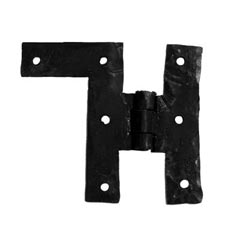 Hammered Hinges [104.03.R] Handmade Wrought Iron Cabinet H-L Hinge - Right - 3&quot; W x 3 1/2&quot; H