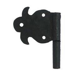 Hammered Hinges [110.50R-GM] Wrought Iron Cabinet Hinge - Fleur de Lis Flag - Right Mount w/ 1/2 Mortise Post - 2 1/8&quot; Flag