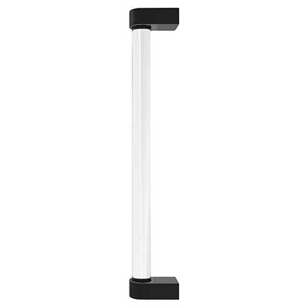 Hapny Home [C1001-MB] Acrylic &amp; Solid Brass Appliance Pull Handle - Clarity Series - Oversized - Clear - Matte Black Finish - 12&quot; C/C - 12 15/16&quot; L
