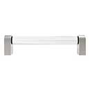 Hapny Home [C502-SN] Acrylic & Solid Brass Cabinet Pull Handle - Clarity Series - Oversized - Clear - Satin Nickel Finish - 5" C/C - 5 3/8" L