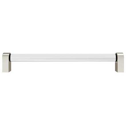 Hapny Home [C503-PN] Acrylic &amp; Solid Brass Cabinet Pull Handle - Clarity Series - Oversized - Clear - Polished Nickel Finish - 8&quot; C/C - 8 3/8&quot; L
