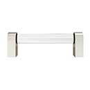 Hapny Home [C501-PN] Acrylic &amp; Solid Brass Cabinet Pull Handle - Clarity Series - Standard Size - Clear - Polished Nickel Finish - 96mm C/C - 4 3/16&quot; L