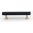 Hapny Home [M564-BSB] Solid Brass Cabinet Pull Handle - Mod Series - Standard Size - Matte Black &amp; Satin Brass Finish - 96mm C/C - 5&quot; L