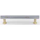 Hapny Home [M565-CSB] Solid Brass Cabinet Pull Handle - Mod Series - Oversized - Polished Chrome &amp; Satin Brass Finish - 5&quot; C/C - 6 1/4&quot; L
