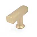 Hapny Home [M30-SB] Solid Brass Cabinet T-Knob - Mod Series - Satin Brass Finish - 1 3/4&quot; L