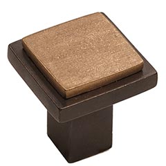 Hardware International [02-603-EC] Solid Bronze Cabinet Knob - Angle Series - Espresso / Champagne Finish - 1 1/2&quot; Sq.