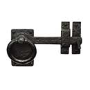 Iron Valley [T-81-511-RH] Cast Iron Gate Ring Turn Drop Bar Latch - Square Plate - Right Handed - Flat Black Finish - 7&quot; L