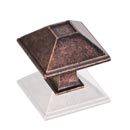 Jeffrey Alexander [602S-DMAC] Die Cast Zinc Cabinet Knob - Tahoe Series - Small - Distressed Oil Rubbed Bronze Finish - 1 1/4&quot; Sq.