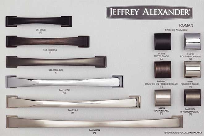 Jeffrey Alexander Roman Cabinet Hardware Collection