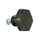 John Wright [088740] Cast Iron Cabinet Knob - Hexagon - Faux Copper Finish - 1 1/8&quot; Dia.