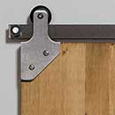 Leatherneck Hardware [2171-9005] 140 Series Flat Track Rolling Cabinet Door Hardware Kit - 217 Corner Hanger - Single Door - Brushed Nickel Finish - 5&#39; Track