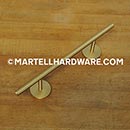 Lew&#39;s Hardware [31-002-114] Solid Brass Single Towel Bar - Round Bar - Brushed Brass Finish - 6&quot; C/C - 10 1/2&quot; L