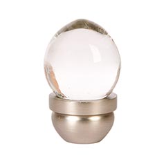 Lew&#39;s Hardware [16-101] Glass Cabinet Knob - Acorn Series - Transparent Clear - Brushed Nickel Base - 1&quot; Dia.