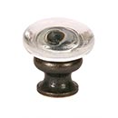 Lew's Hardware [36-301] Glass Cabinet Knob - Mushroom Series - Transparent Clear - Oil Rubbed Bronze Base - 1 1/4" Dia.